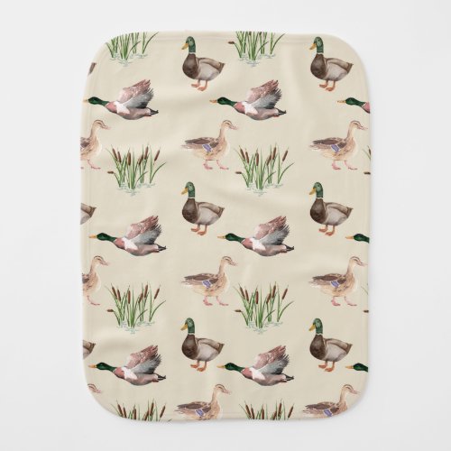 Hunting Duck Mallard Baby Burp Cloth 