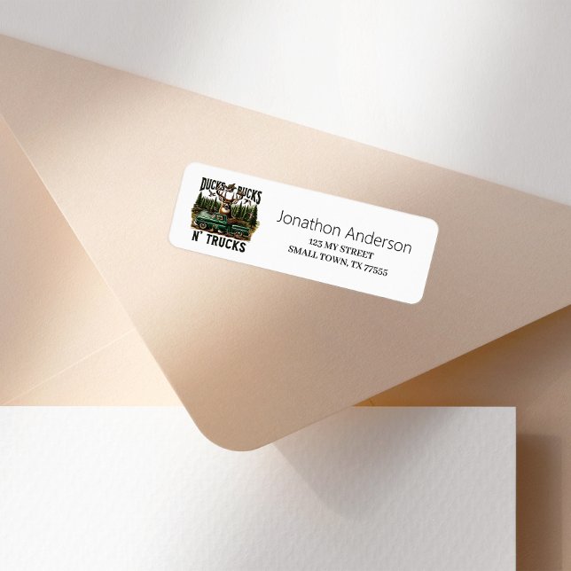Hunting Ducks Trucks Bucks Address Label (Creator Uploaded)