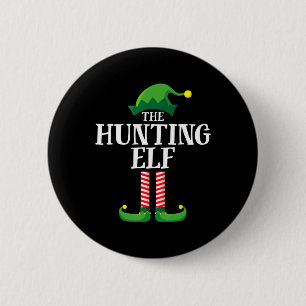 Hunting Elf Matching Family Group Christmas Party Button