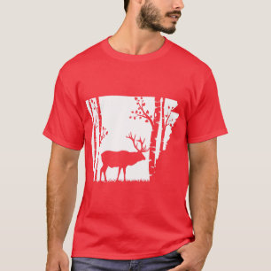 Hunting ELK or Wapiti  Arkansas Map forest vintage T-Shirt