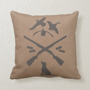 Hunting Emblem Pillow   {Ducks & Shotgun}
