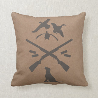 Hunting Emblem Pillow | {Ducks & Shotgun}