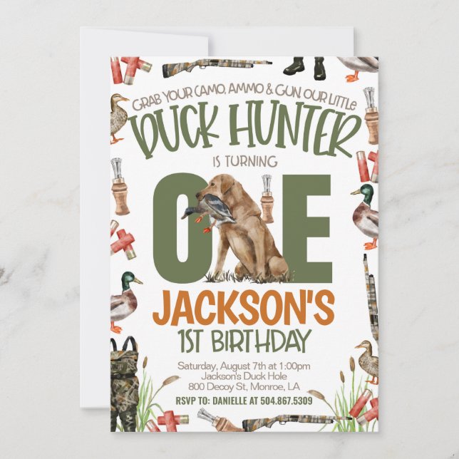 Hunting First Birthday Invitation (Front)