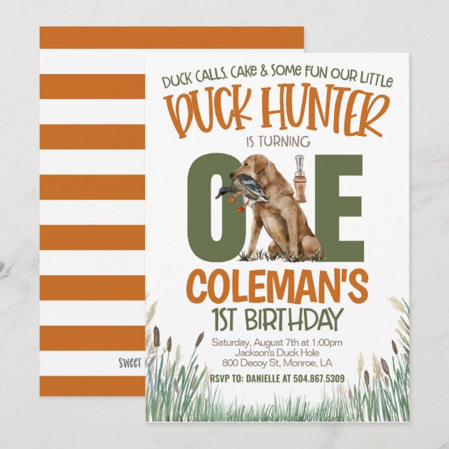 Hunting First Birthday Invitation (Front/Back)