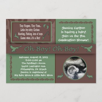 Hunting & Fishing Baby Shower Invitations by aaronsgraphics at Zazzle
