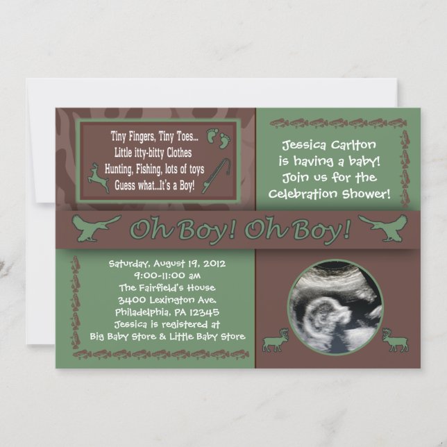 Hunting & Fishing Baby Shower Invitations (Front)