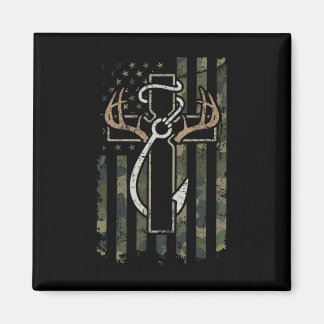 Hunting Fishing Faith - Christian Hunter Fisherman Magnet