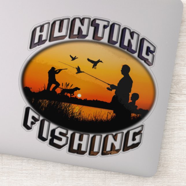 hunting - fishing logo Sticker (Detail)