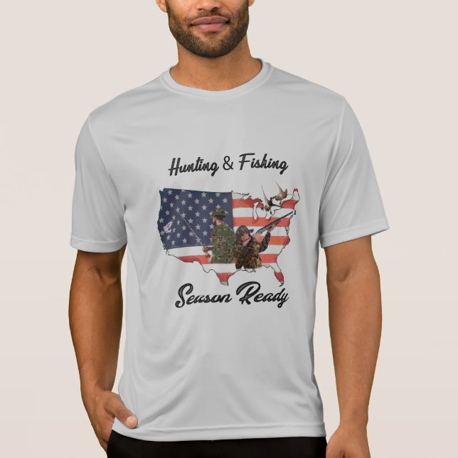 Hunting & Fishing  T-Shirt Trucker Hat Button Tape (Front)