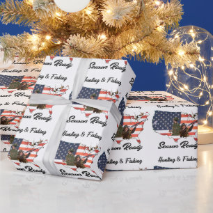 Hunting & Fishing T-Shirt Trucker Hat Button Tape Wrapping Paper