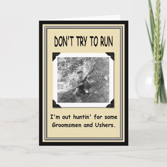 Hunting for Groomsman / Usher ? Invitation (Front)