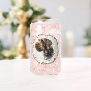 Hunting, German Wirehaired Pointer Can Glass