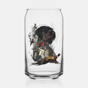 Hunting, German Wirehaired Pointer Can Glass