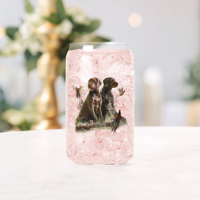 Hunting, German Wirehaired Pointer Can Glass (Insitu (Wedding))