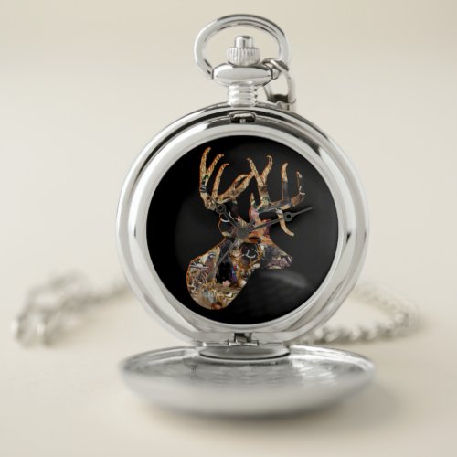 Hunting Gifts Whitetail Buck Deer Hunting Pocket Watch