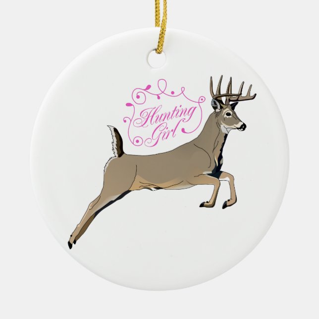 Hunting Girl Ceramic Ornament (Front)