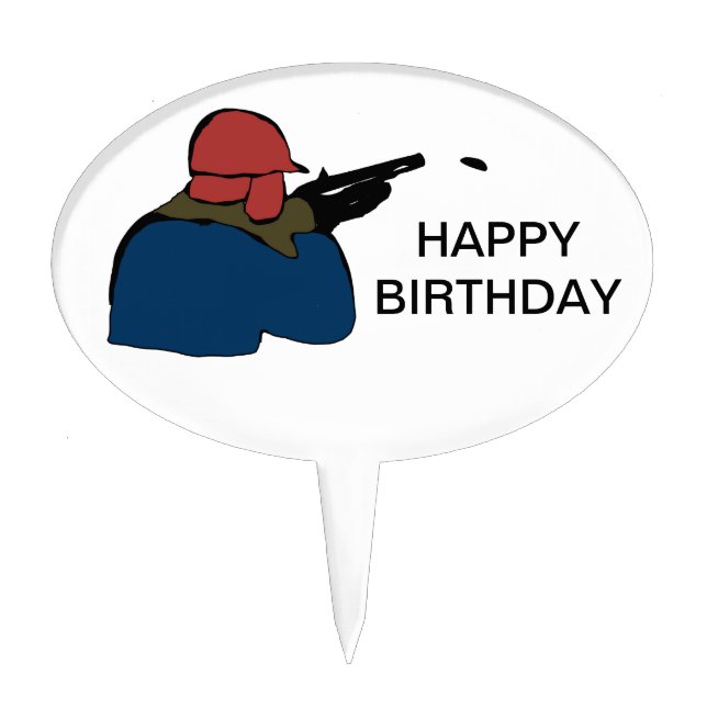 Hunting Happy Birthday Cake Topper (Front)