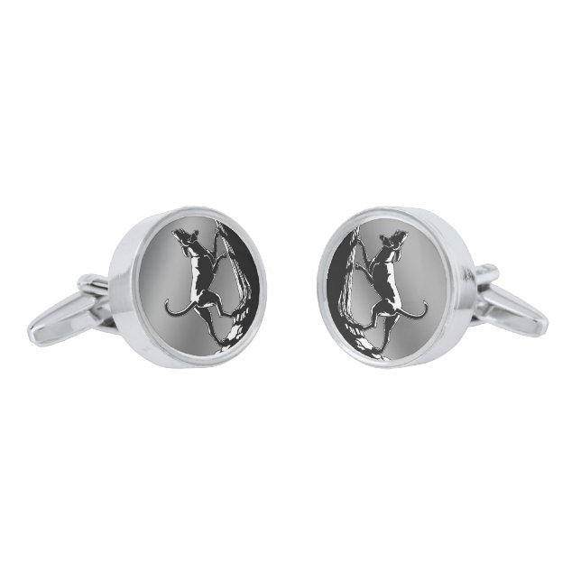 Hunting Hound Dog Cufflinks Personalize Dog Gifts (Angled)