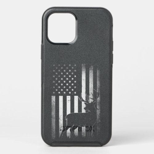 Hunting Hunters Deer USA US American Flag Camo Cam OtterBox Symmetry iPhone 12 Pro Case