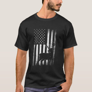 Hunting Hunters Deer USA US American Flag Camo Cam T-Shirt