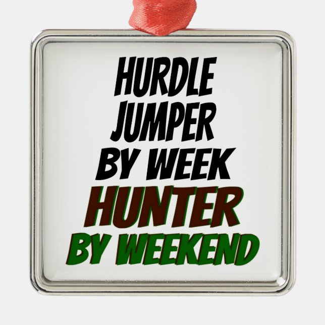 Hunting Hurdle Jumper Metal Ornament (Front)