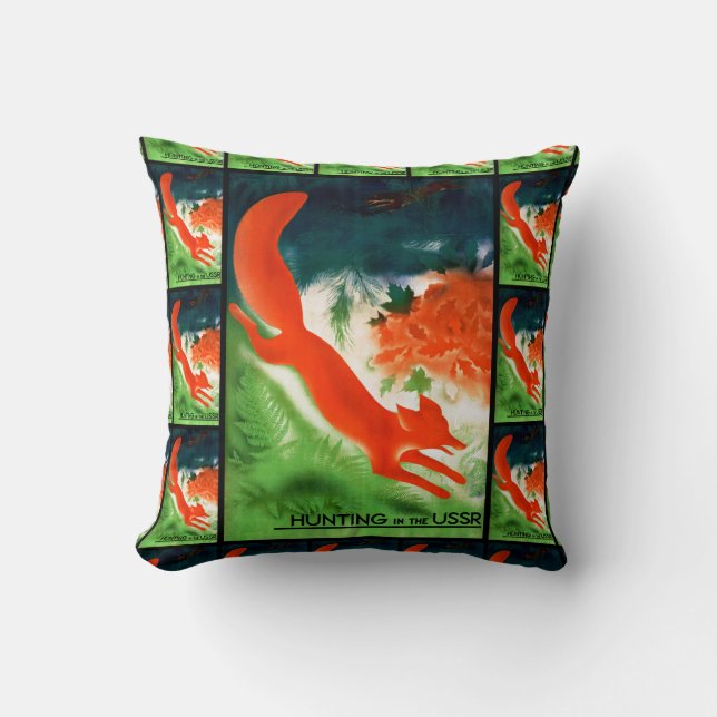 Hunting in the USSR Throw Pillow (Front)