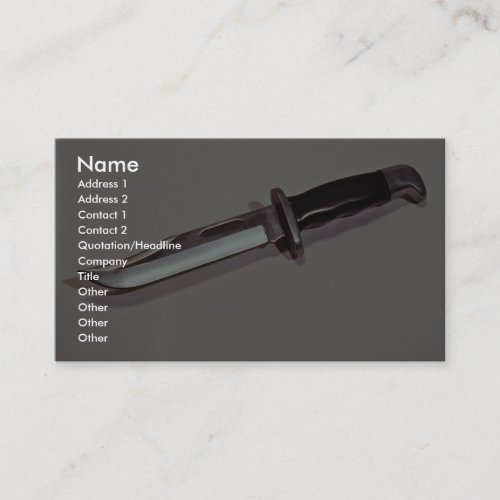 Hunting knife business card
