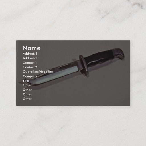 Customizable Hunting knife business card