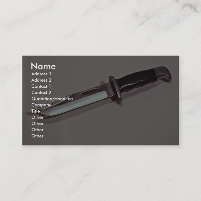 Hunting knife business card