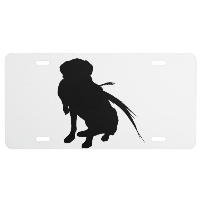 Hunting Labrador Retriever Silhouette Love Dogs License Plate (Front)