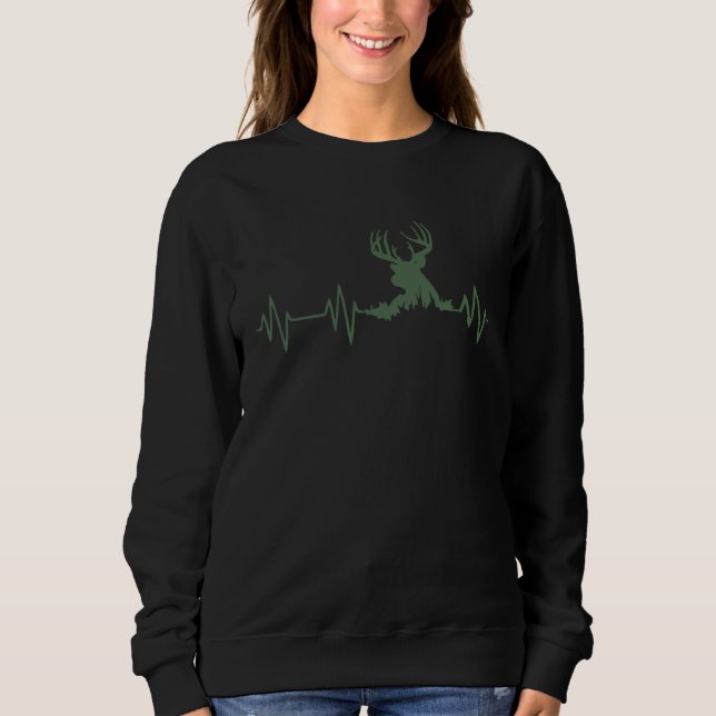 Hunting Life Deer Heartbea Hunters Sweatshirt (Front)
