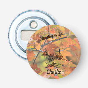 Hunting Life Shotgun Running Whitetail Buck Deer Bottle Opener
