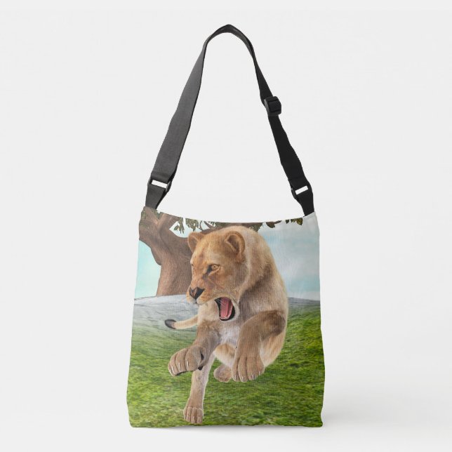 Hunting Lioness Crossbody Bag (Front)