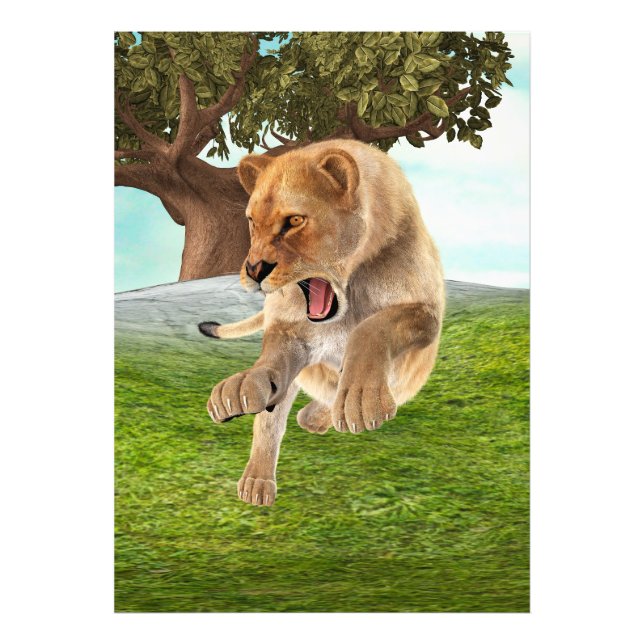 Hunting Lioness Photo Print (Front)