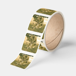 Hunting Lioness Square Sticker