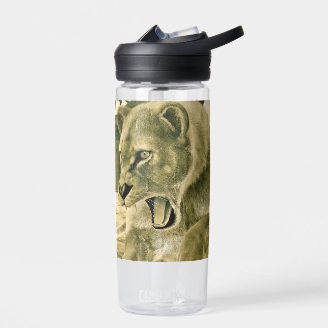 Hunting Lioness Water Bottle (Left)