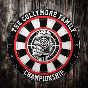 Hunting Lodge Beer Glass Art Dart Board