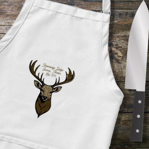Hunting Lodge Deer Antlers Chef Adult Apron