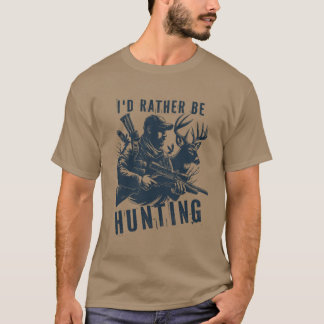Hunting Lovers Deer Id Rather Be Camping Summer fr T-Shirt