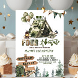 Hunting Made FOUR adventure birthday Invitation<br><div class="desc">Hunting Made FOUR adventure birthday Invitation,  Camping Ground 4th Birthday Invitation</div>