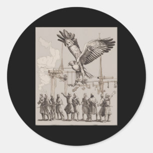 Hunting Medieval Falconry Art  Classic Round Sticker