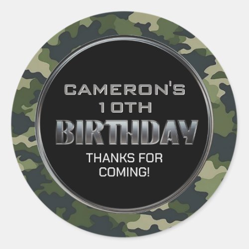 Hunting Military Birthday Classic Round Sticker