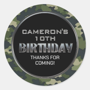Hunting Military Birthday Classic Round Sticker