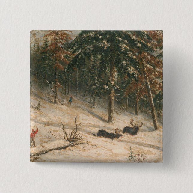 Hunting Moose Button (Front)
