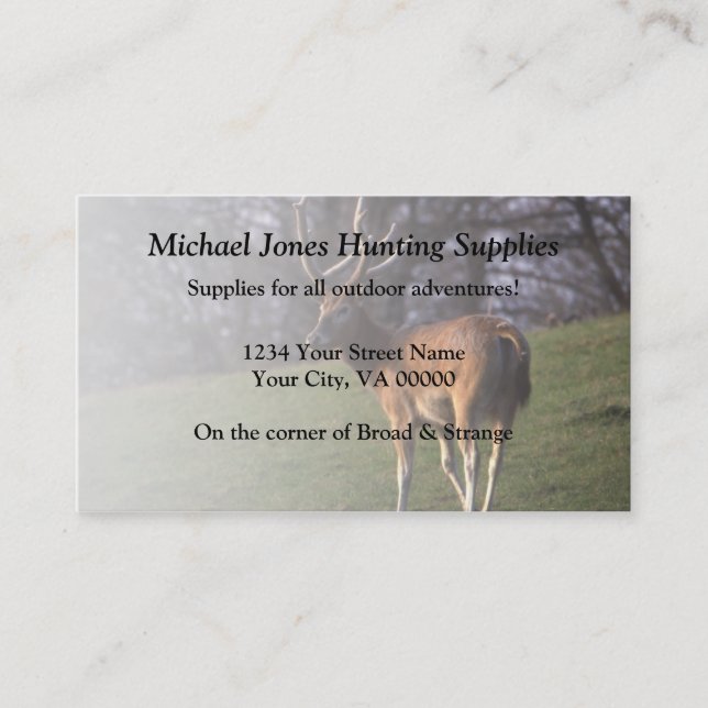 Hunting Outdoor Adventures Business Card (Front)