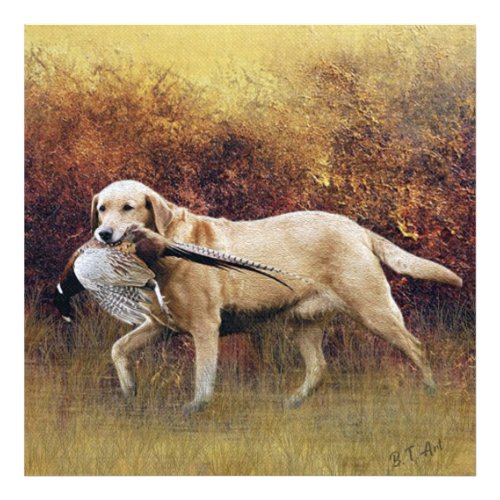 Hunting pheasant Autumn Faux Canvas Print Acrylic