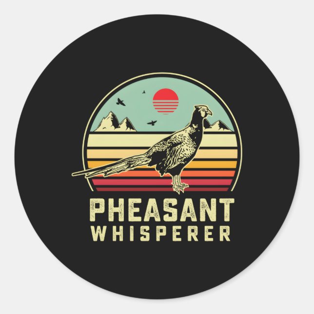 Hunting Pheasant Bird- Pheasant Whisperer Aestheti Classic Round Sticker (Front)