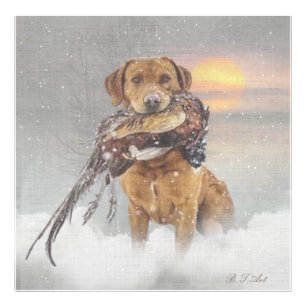 Hunting pheasant in winter tapestry poster acrylic