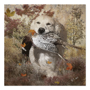 Hunting pheasant ,  tapestry poster