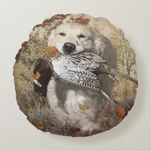 Hunting pheasant , tapestry poster acrylic print round pillow